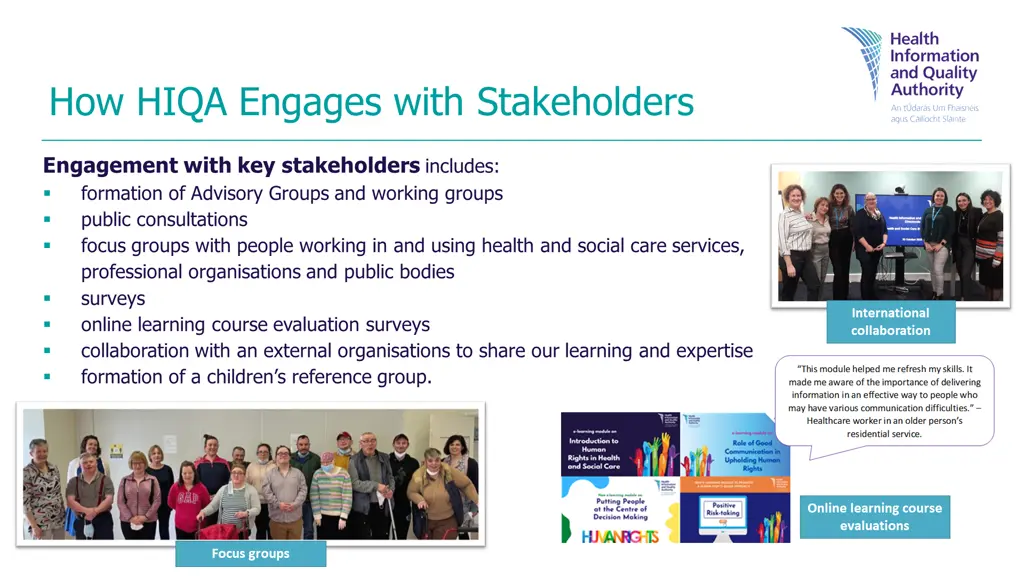 how hiqa engages with stakeholders