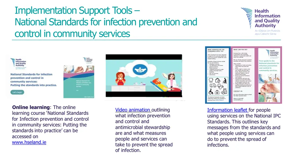 implementation support tools national standards