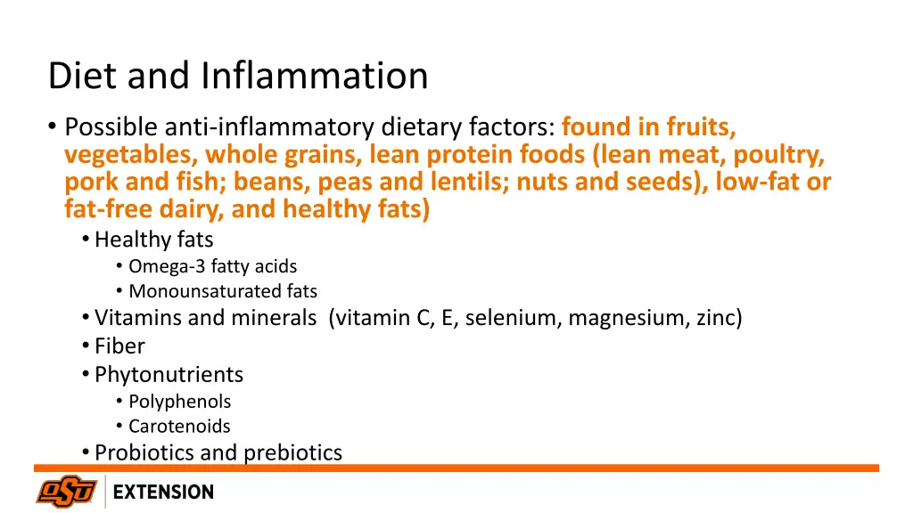 diet and inflammation possible anti inflammatory