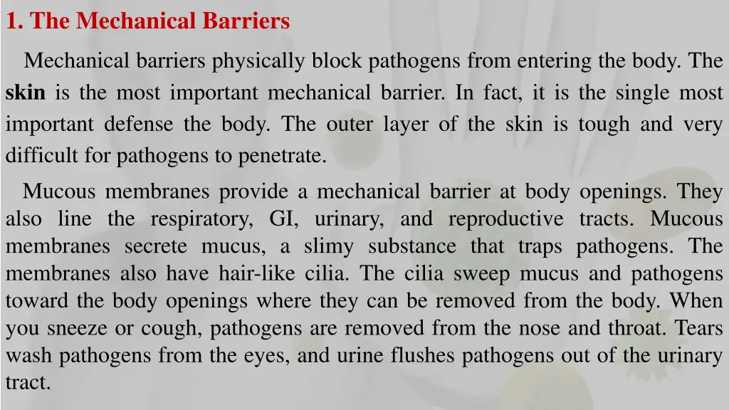 1 the mechanical barriers mechanical barriers