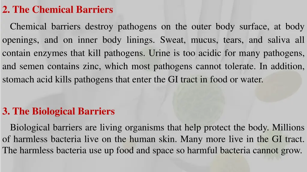 2 the chemical barriers chemical barriers destroy