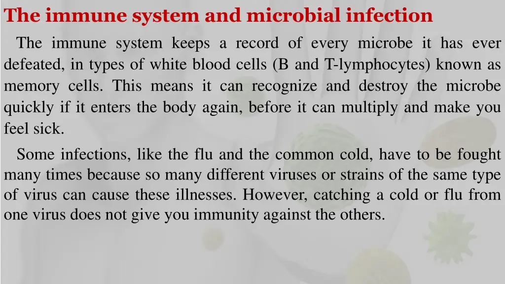 the immune system and microbial infection