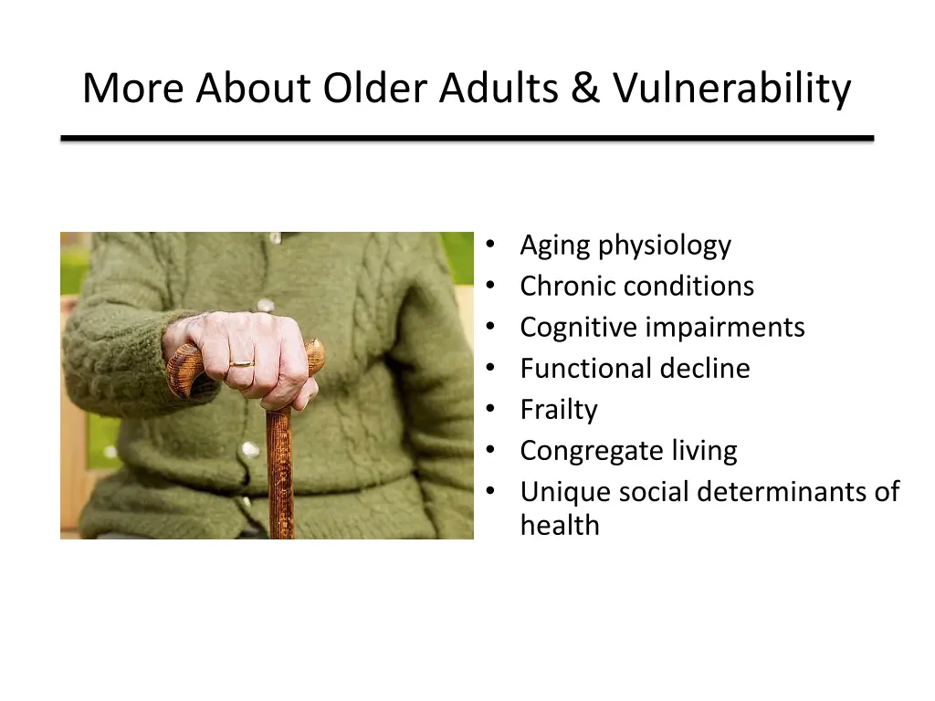 more about older adults vulnerability