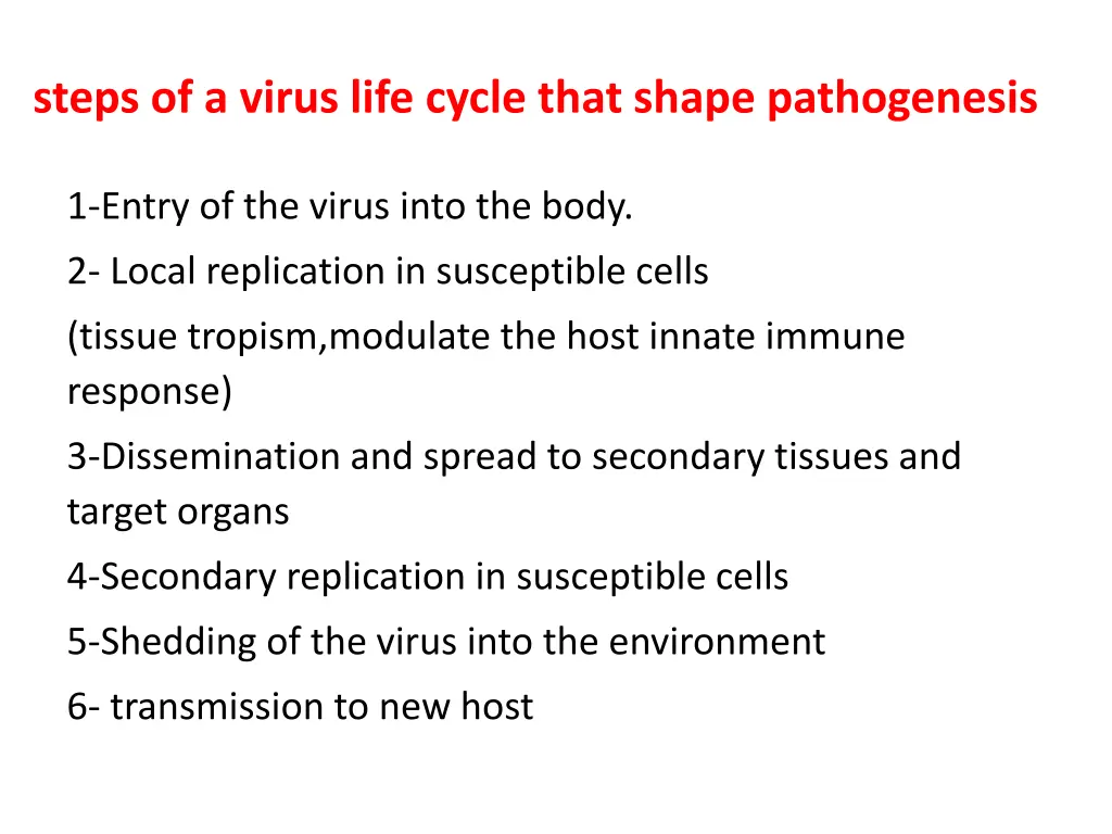 steps of a virus life cycle that shape