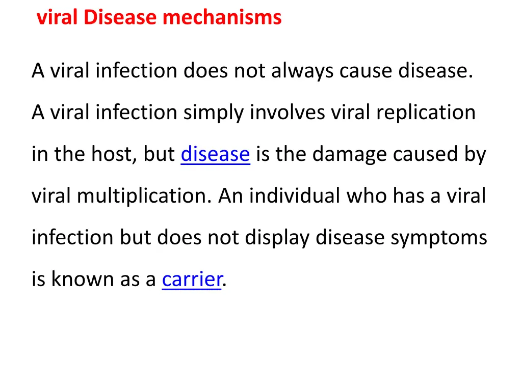 viral disease mechanisms