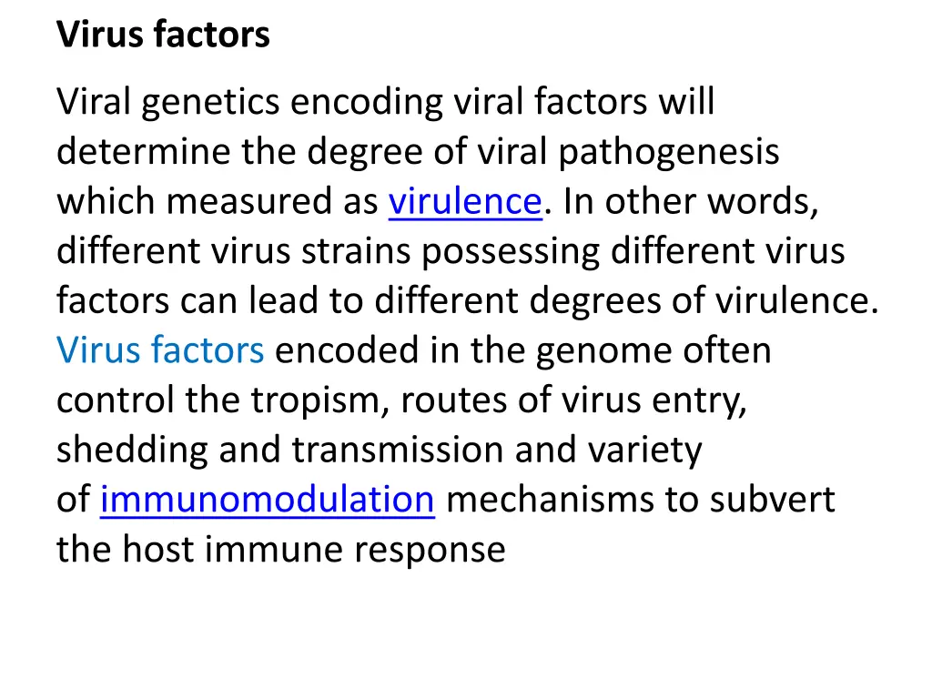 virus factors