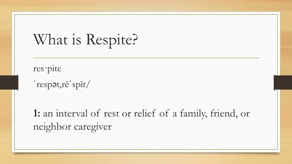 what is respite