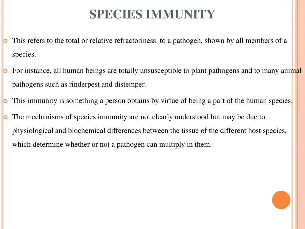 species immunity