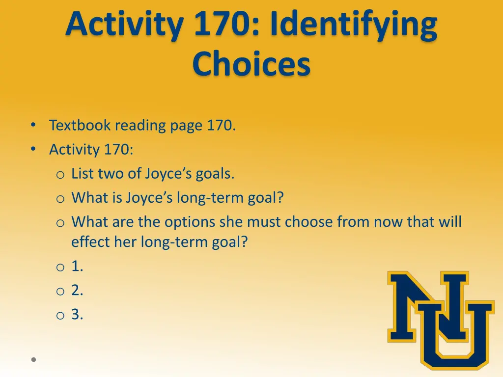 activity 170 identifying choices