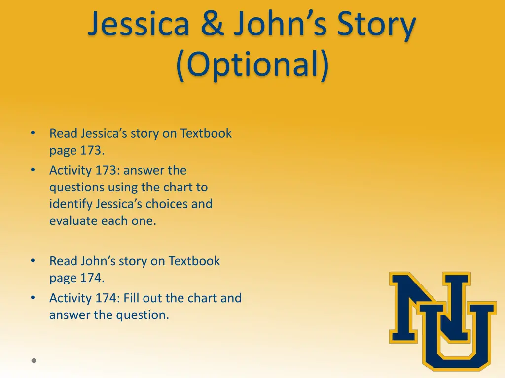 jessica john s story optional