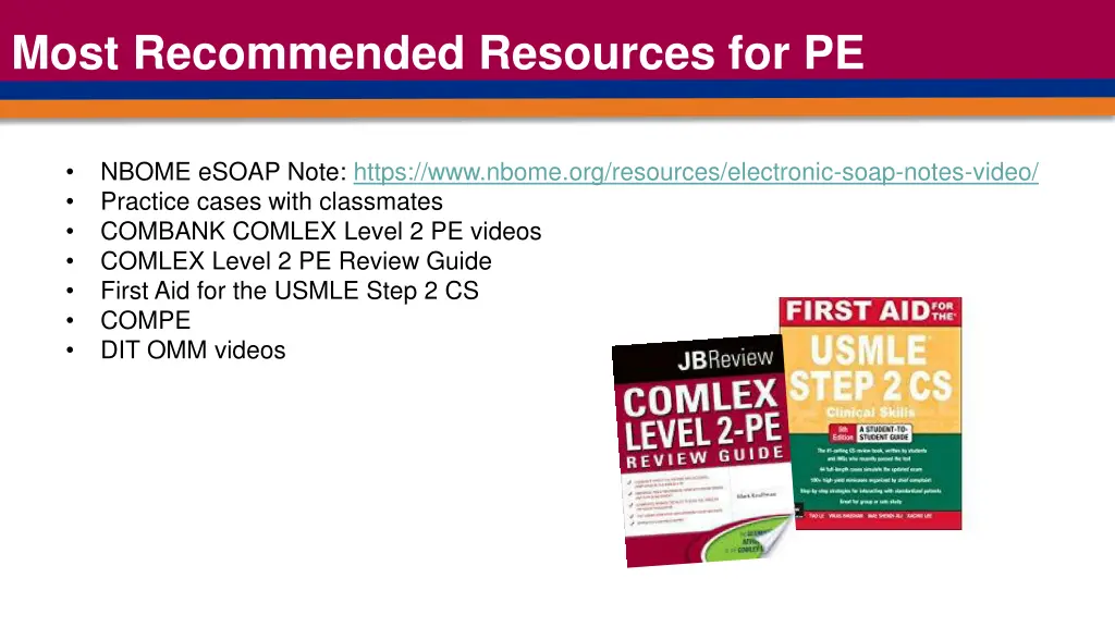 most recommended resources for pe