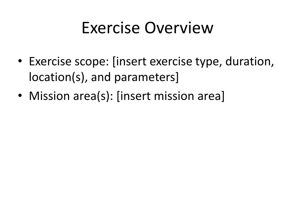 exercise overview