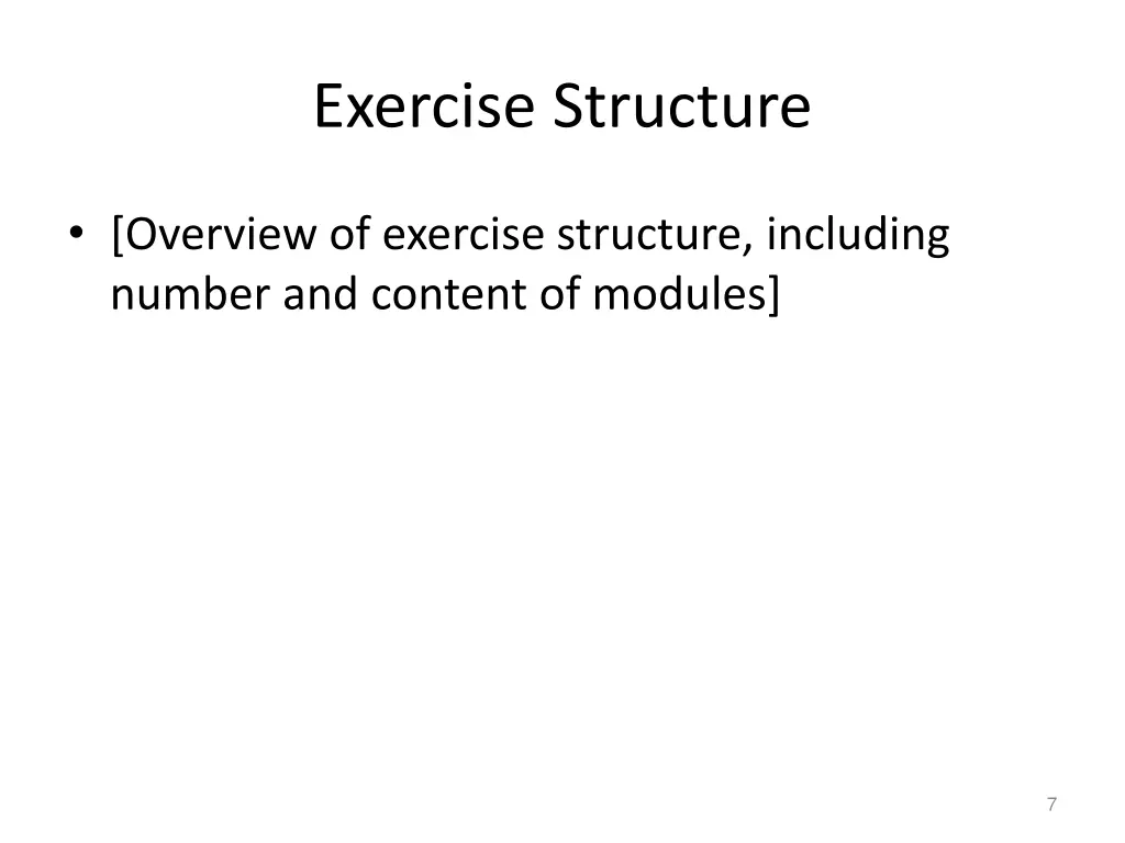 exercise structure