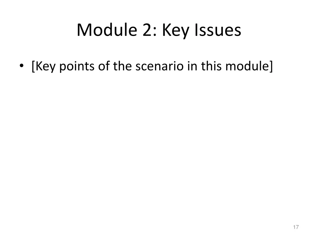 module 2 key issues