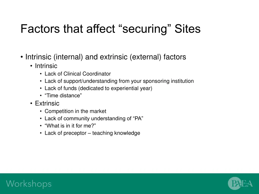 factors that affect securing sites