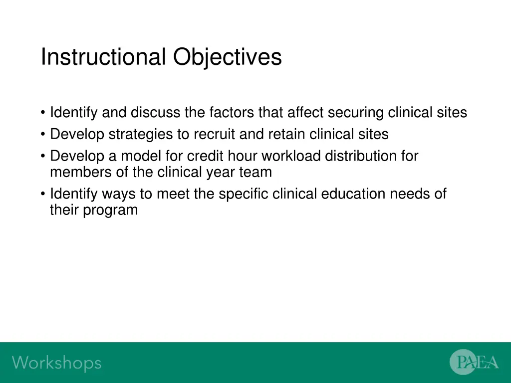 instructional objectives