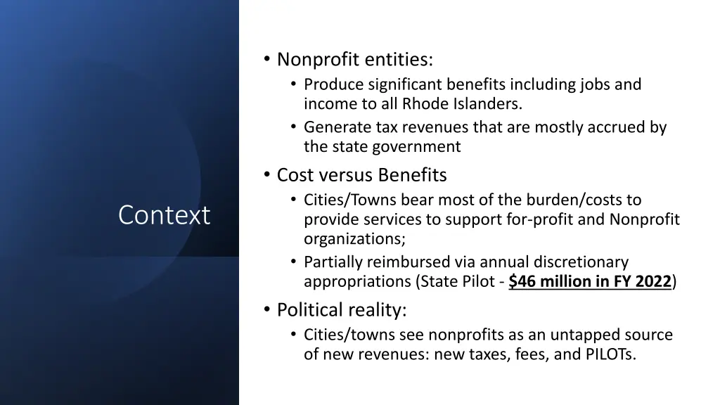 nonprofit entities produce significant benefits