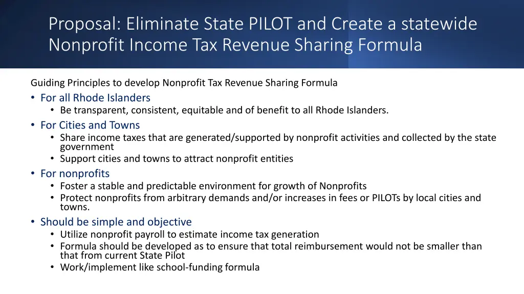 proposal eliminate state pilot and create