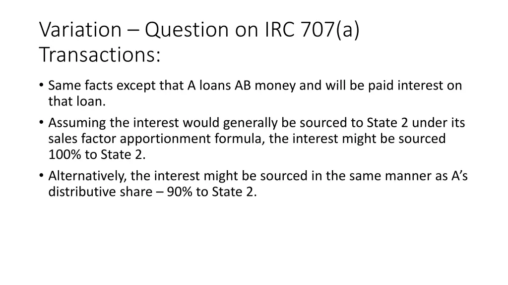 variation question on irc 707 a transactions