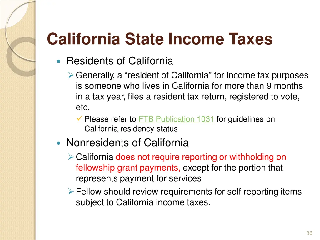 california state income taxes