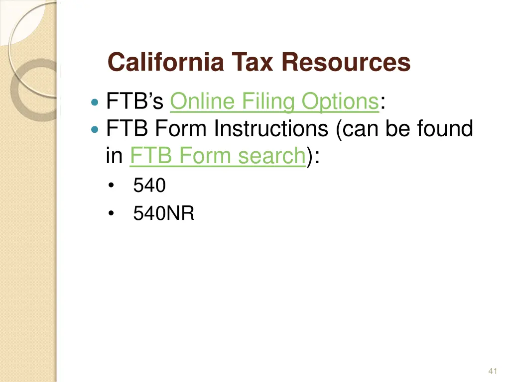 california tax resources