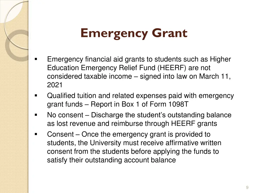 emergency grant