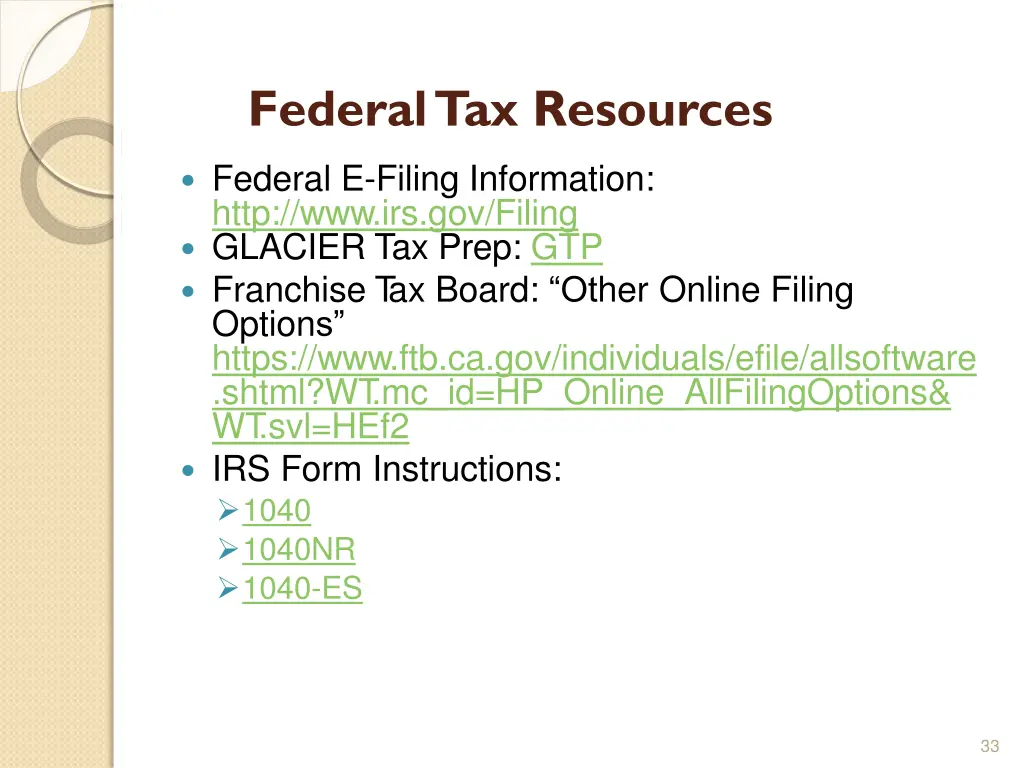 federaltax resources