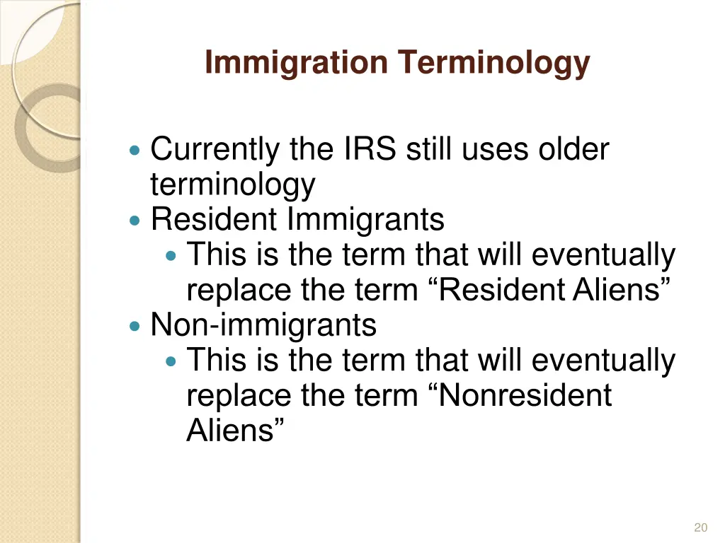 immigration terminology