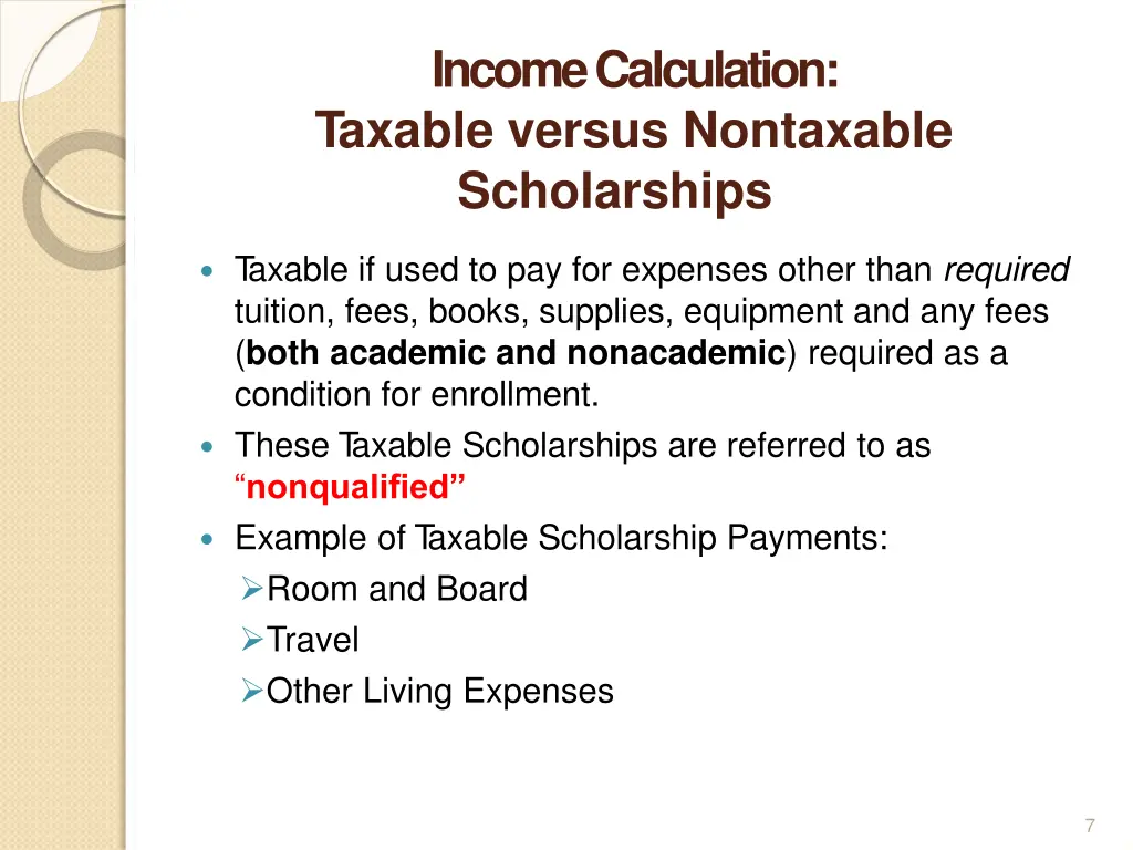 income calculation taxable versus nontaxable 1