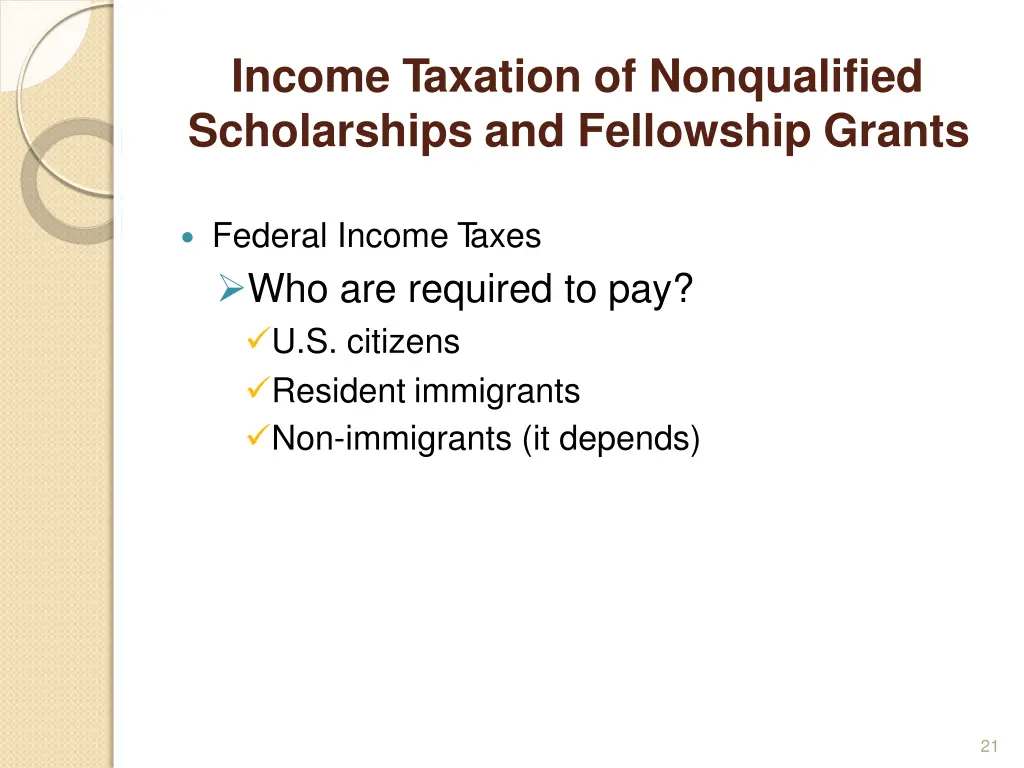 income taxation of nonqualified scholarships