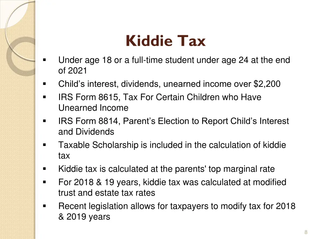 kiddie tax