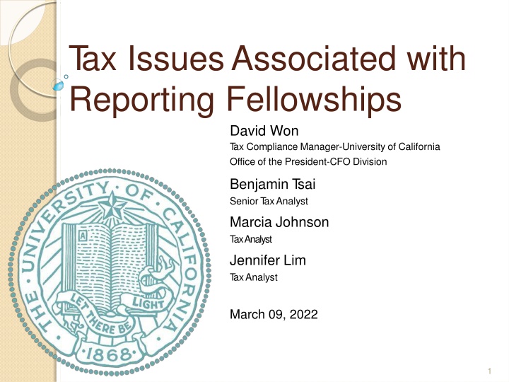 t ax issuesassociated with reporting fellowships