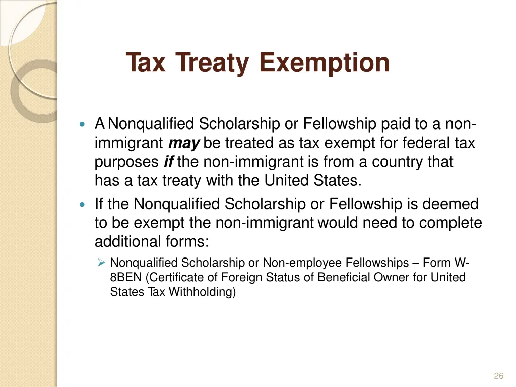 tax treaty exemption