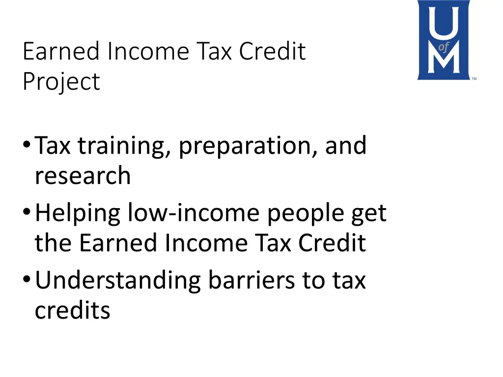 earned income tax credit project