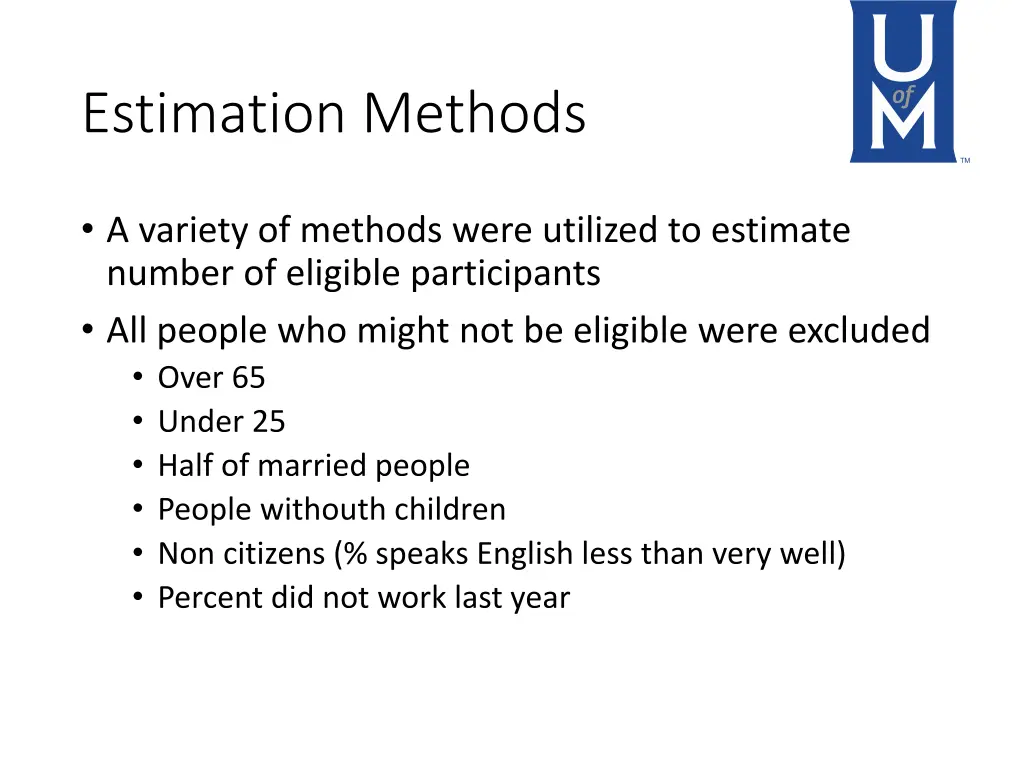 estimation methods