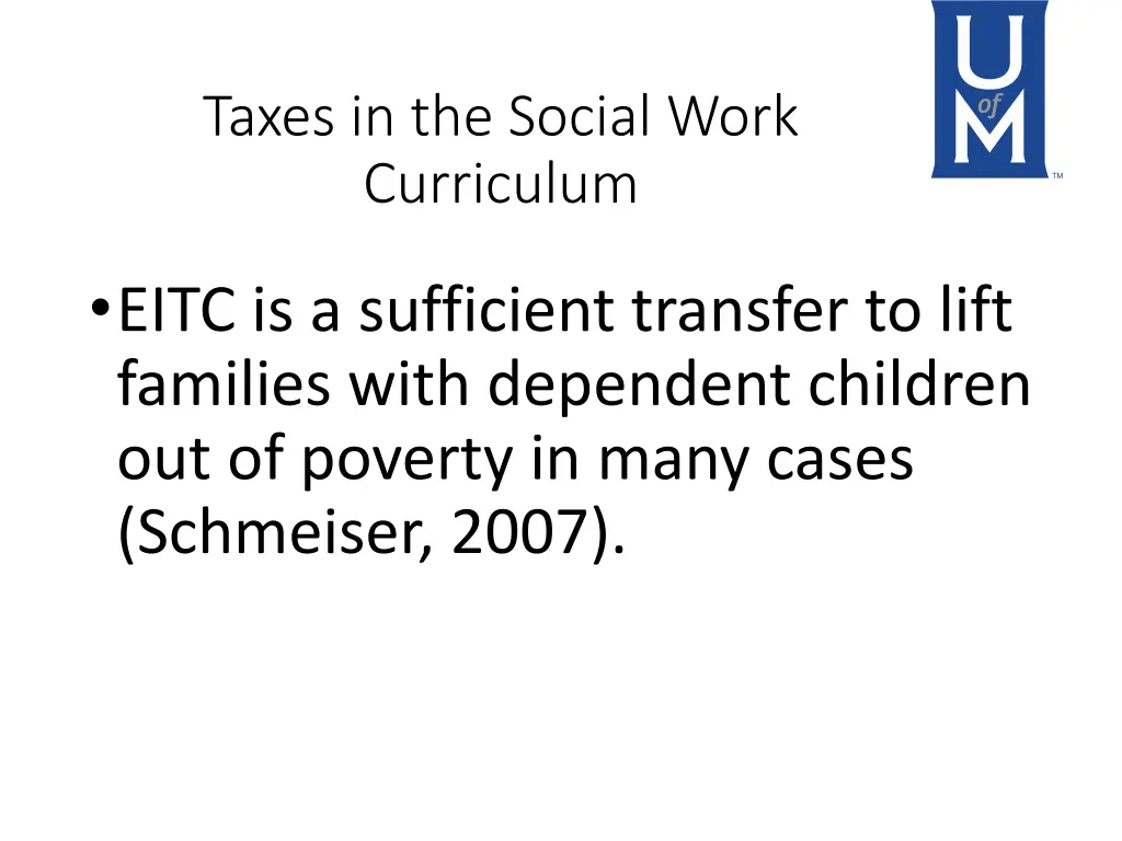 taxes in the social work curriculum