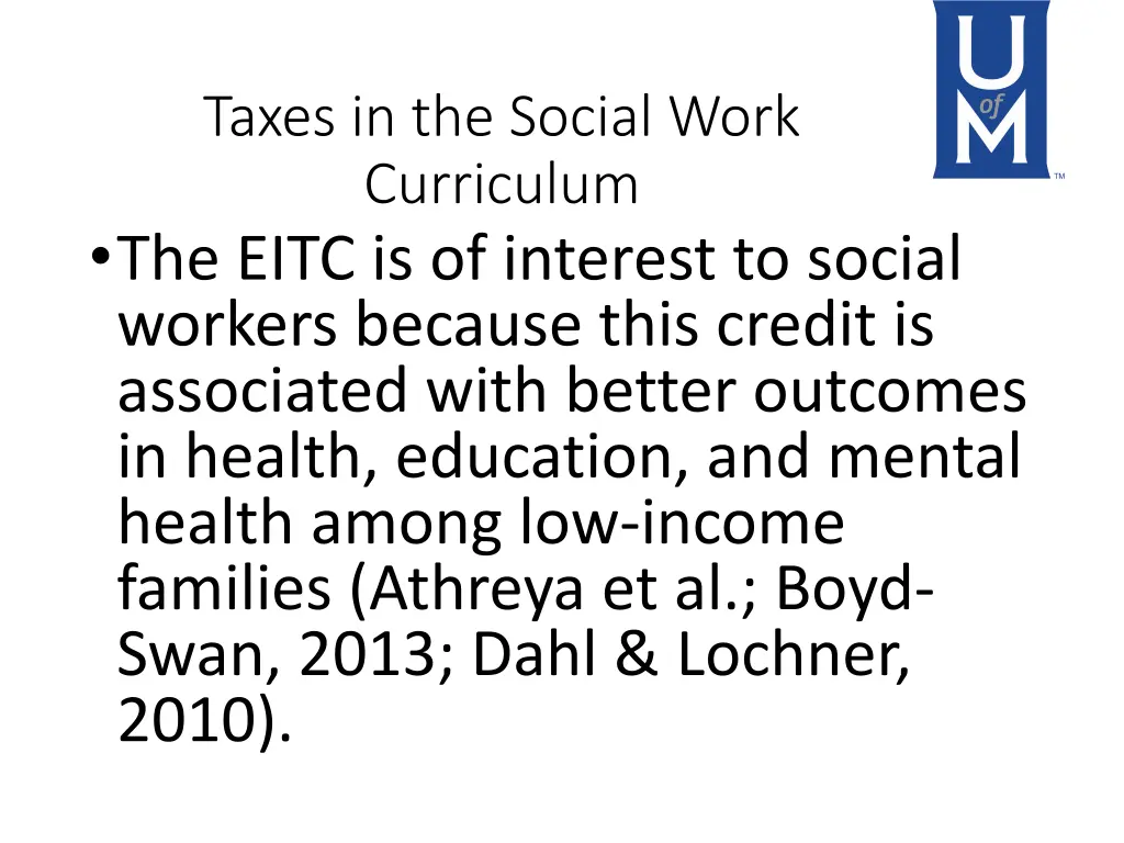 taxes in the social work curriculum the eitc