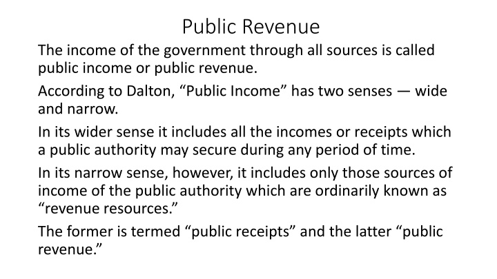 public revenue