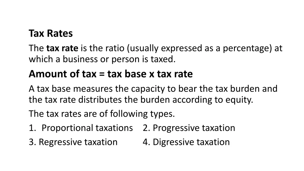 tax rates the tax rate is the ratio usually