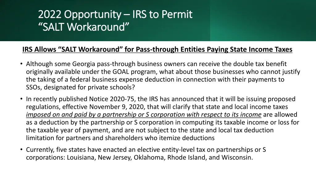 2022 opportunity 2022 opportunity irs to permit