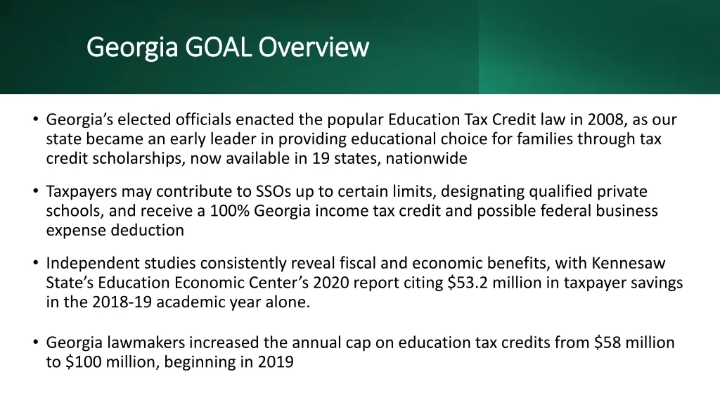 georgia goal overview georgia goal overview