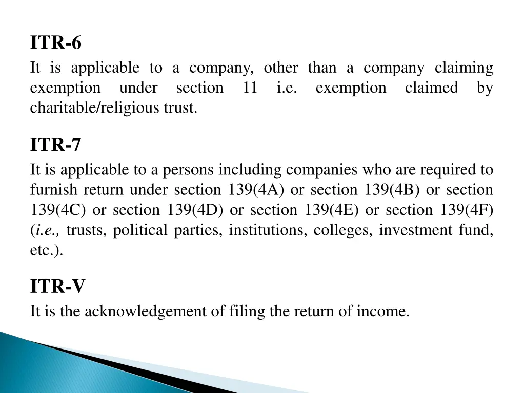 itr 6 it is applicable to a company other than