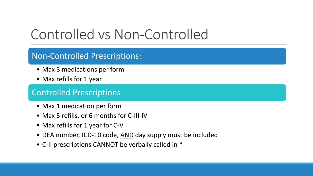 controlled vs non controlled