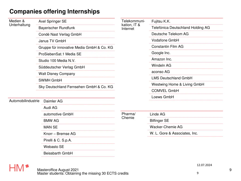 companies offering internships 1