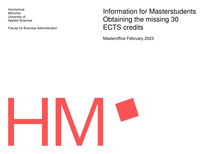 information for masterstudents obtaining