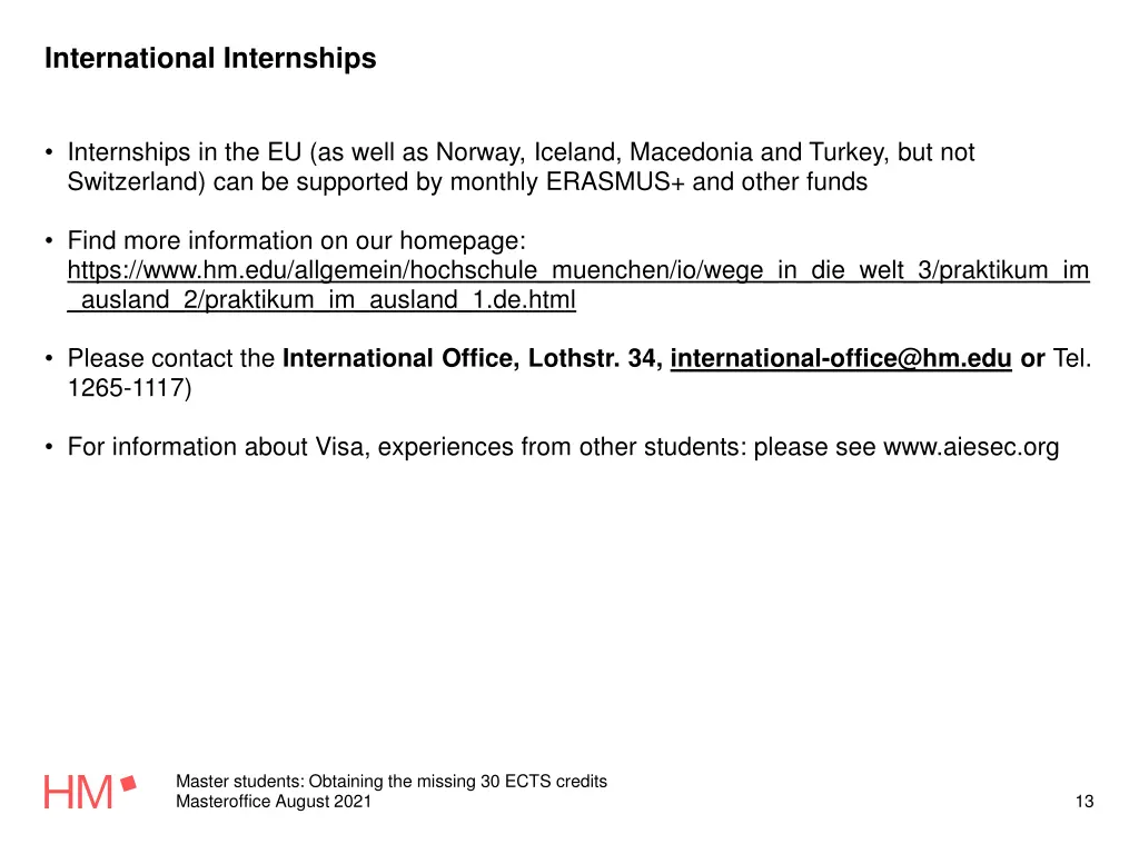 international internships