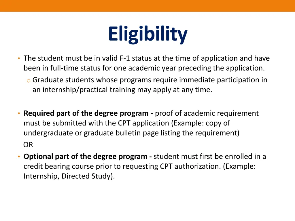 eligibility