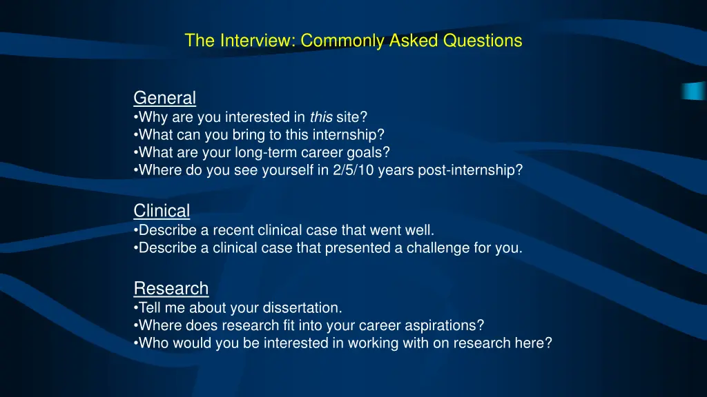 the interview commonly asked questions