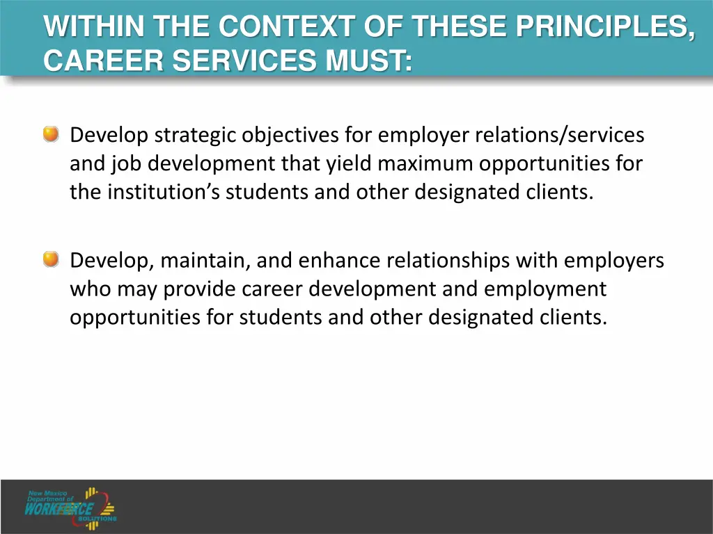 within the context of these principles career