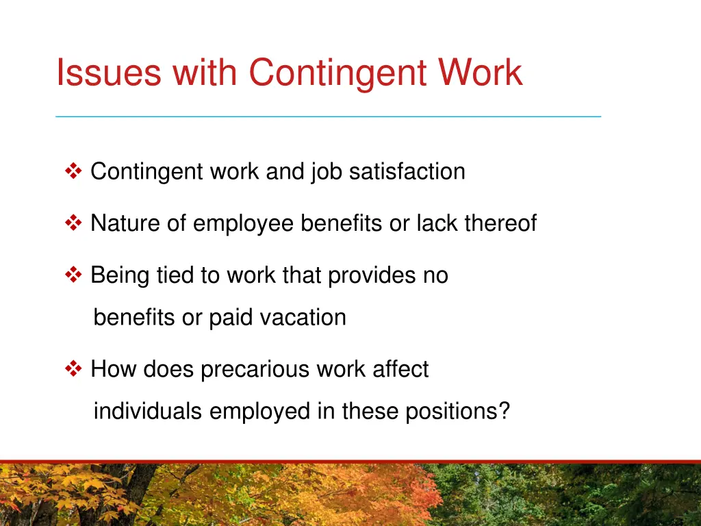 issues with contingent work